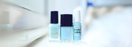 Chanel Riva, Eyeko Pastel Polish, Barry M Blue Moon