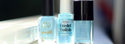 Chanel Riva, Eyeko Pastel Polish, Barry M Blue Moon