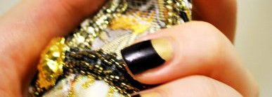 Лунный маникюр ночное золото с Dior №221 и China glaze №664