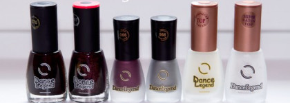 Лак для ногтей Dance Legend 570, 457, 068, 066. Покрытие Top Satin и Silver Satin Top