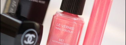 Chanel Le Vernis Nail Colour 557 Morning Rose и Chanel Lèvres Scintillantes Glossimer 161 Bagatelle
