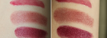 Сочные ягоды на любой вкус (Oriflame - Plum Vendom/Лидо; Faberlic - Сочная черешня; Avon - Seductive violet/Лиловый плен)