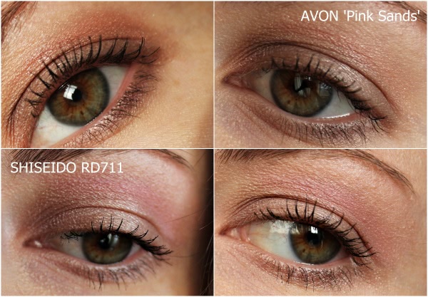 Тени-трио для век с шелковистой текстурой и эффектом сияния Shiseido Luminizing Satin Eye Color Trio RD711 Pink Sands (+ сравнение с Avon True Colour 'Pink Sands' Розовый Песок)