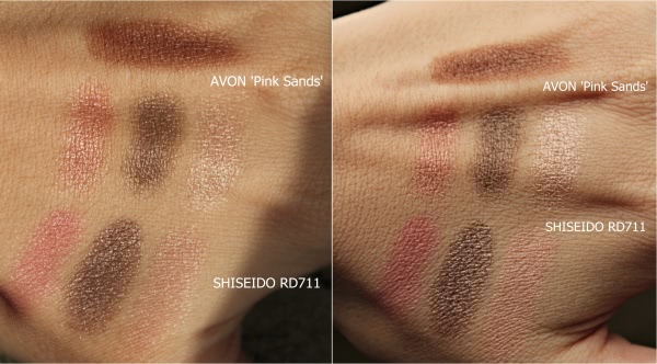 Тени-трио для век с шелковистой текстурой и эффектом сияния Shiseido Luminizing Satin Eye Color Trio RD711 Pink Sands (+ сравнение с Avon True Colour 'Pink Sands' Розовый Песок)