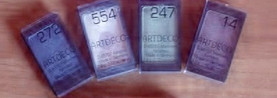 Тени Artdeco 14, 247, 272, 554 и тени Calvin Klein 135 Aqua Shimmer