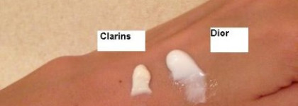 Два продукта для тела-крем для рук Clarins Hand and nail treatment cream и Укрепляющий крем для тела Dior Svelte Body hydrating and firming cream