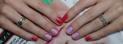 Зефирно-ягодный маникюр с мини  лаками Orly 48684 Lollipop и Hot Stuff 48670