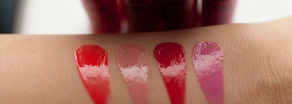 NYX butter gloss - 06 peach cobbler, 05 creme brulee, 12 cherry pie, 01 strawberry parfait
