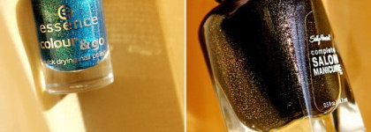 Дуэт Essence Colour & Go  №38  choose me и Sally Hansen Salon manicure №670  Midnight in NY