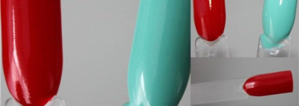 P2 volume gloss gel look polish "090 red lady" & "130 fresh sister"