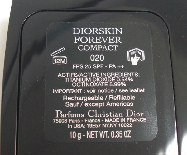 Dior Diorskin Forever Compact Foundation SPF 25Pa++ в оттенке 020