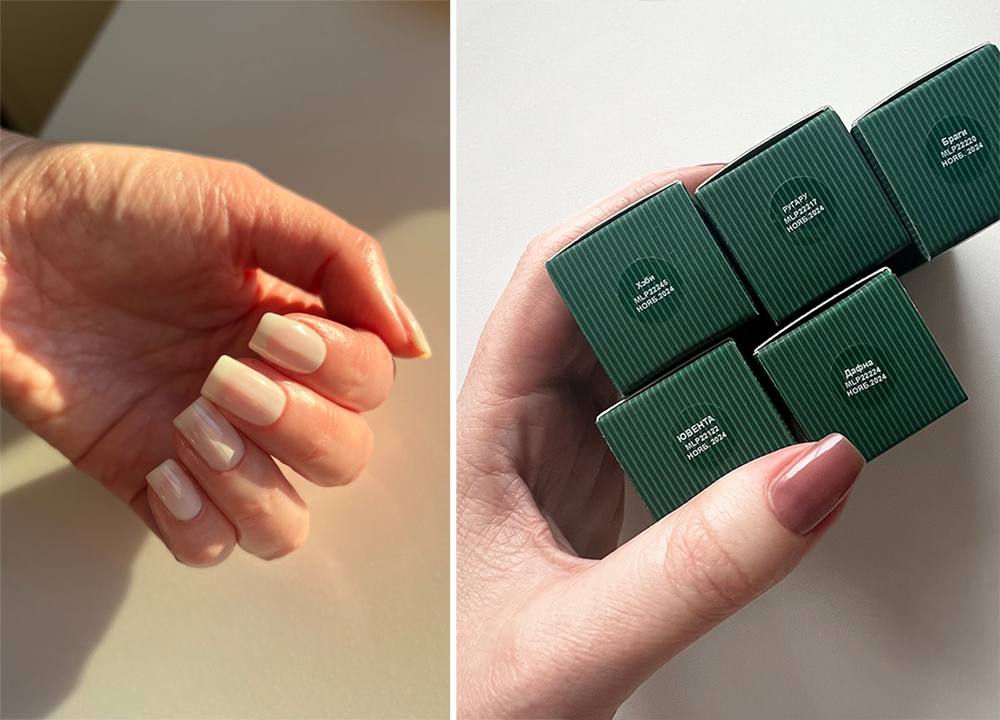 Слева: Scriptor - Ювента, справа все мои любимые оттенки бренда и Браги на ногте.