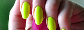 Neon, neon: China Glaze Yellow polka dot bikini