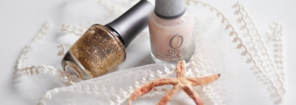 Двухцветный маникюр: Nail Lacquer Morgan Taylor Glitter & Gold + Nail Lacquer Orly Peaceful Opposition