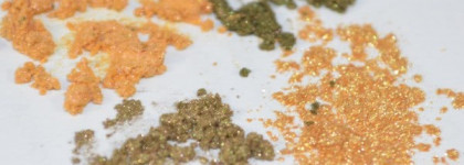 Минеральные тени Sweetscents, оттенки olive branch, tulip, 24 karat Gold, Goldstone