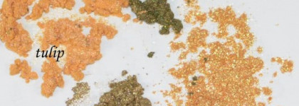 Минеральные тени Sweetscents, оттенки olive branch, tulip, 24 karat Gold, Goldstone