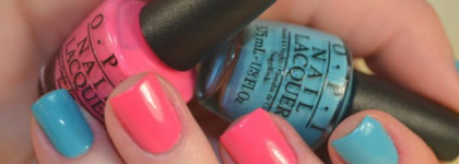 Двухцветный маникюр OPI Can’t Find My Czeckbook + OPI Suzi’s Hungary Again