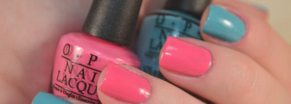 Двухцветный маникюр OPI Can’t Find My Czeckbook + OPI Suzi’s Hungary Again