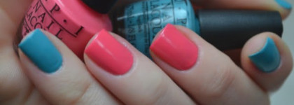 Двухцветный маникюр OPI Can’t Find My Czeckbook + OPI Suzi’s Hungary Again