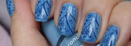 Konad и гель-лак Bourjois 1 seconde #08 Bleu water. Первые впечатления