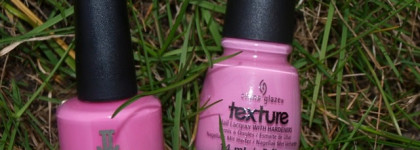 China Glaze, Texture, Nail Lacquer with Hardeners, Unrefined 81280 и Jessica, Custom Nail Colour, Pink Shockwaves 790