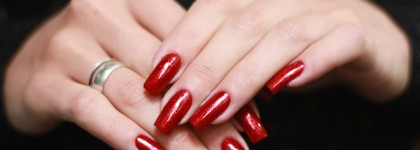 China Glaze Ruby Pumps & China Glaze Glittering Garland