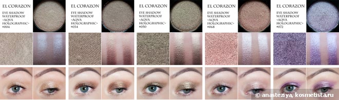 Тени EL Corazon Delicious Make-up Eye Shadow Waterproof Aqua Holographic #003-087(в палетке)
