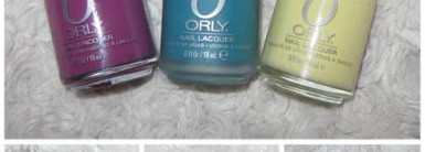 Три цвета, три лака Orly (Pure Petunia, Viridian Vinyl и Lemonade)