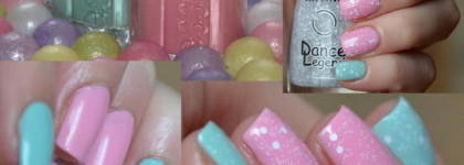 Essie #19 Need a Vacation, Essie 99 Mint Candy Apple+Dance Legend Dotty Top