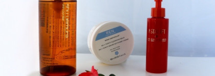 Мои помощники для умывания: масло Shu Uemura, масло Astalift  и очищающий бальзам от Ren