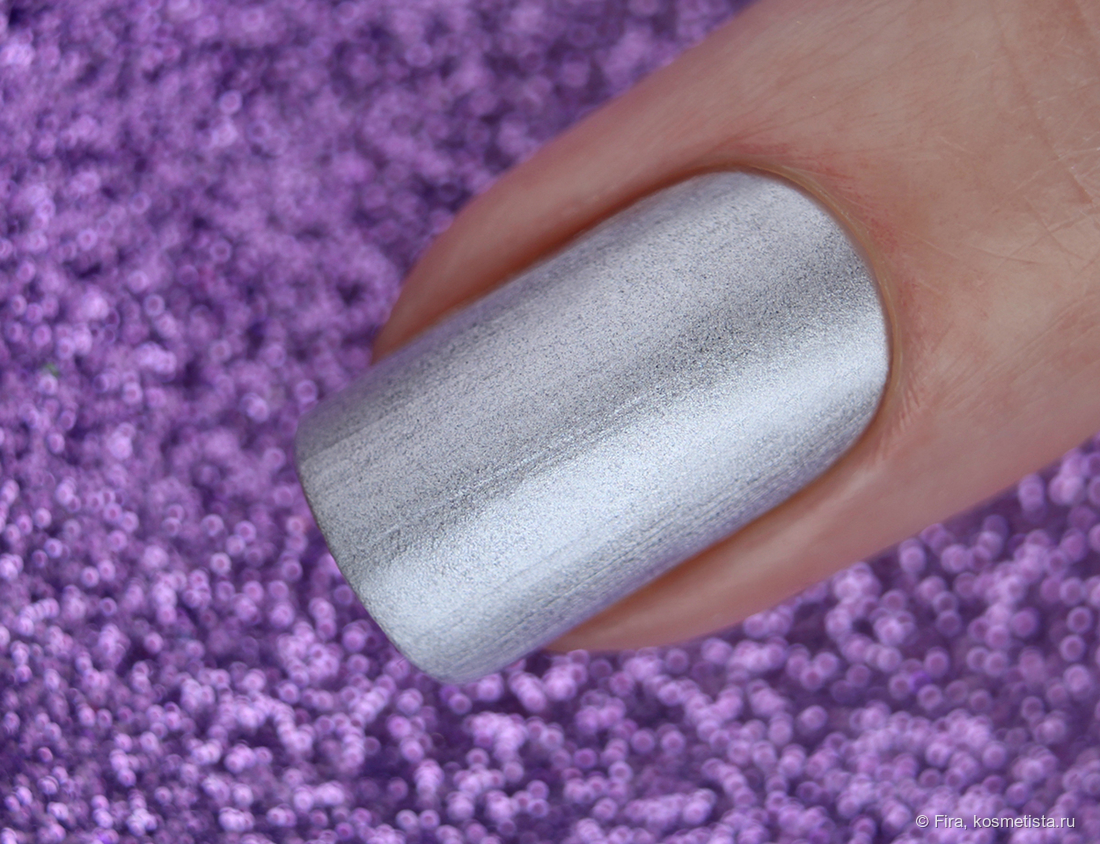 Краска №stm-22 Silver в один слой соло на ногте
