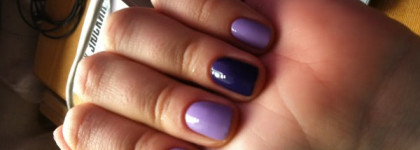 двухцветный маникюр с SH 270 Lacey Lilac и Pupa №401