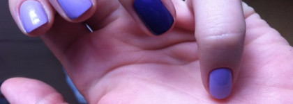 двухцветный маникюр с SH 270 Lacey Lilac и Pupa №401