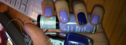 двухцветный маникюр с SH 270 Lacey Lilac и Pupa №401