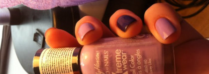 двухцветный маникюр с SH 270 Lacey Lilac и Pupa №401