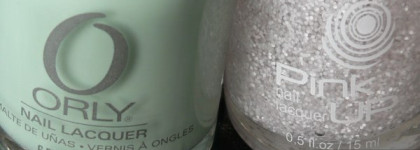 Отголоски лета: Orly "Jealous, much?" @ Pink Up "Top Point White"