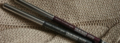 Стойкий автоматический водоотталкивающий карандаш для глаз Pupa Made To Last Eyes в двух оттенках  -  300 Intense Purple  и 600 Glamour Grey. Полный провал
