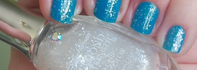 Блю Кюрасао со льдом Kleancolor 25 Beach blue + Sally Hansen Diamond Strength No chip nail color 150 Glass Slipper