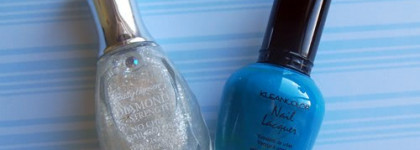 Блю Кюрасао со льдом Kleancolor 25 Beach blue + Sally Hansen Diamond Strength No chip nail color 150 Glass Slipper