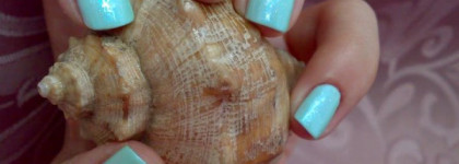 Мятный бриз...на ноготках с Dance Legend Лак для ногтей "Эмаль-color"№345 и  Joana Extreme №37/Sky Dust