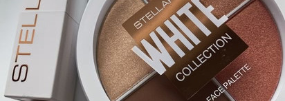 Мега сияние с White Collection by Stellary. Face palette 01 & lipstick 01 Wild orchid