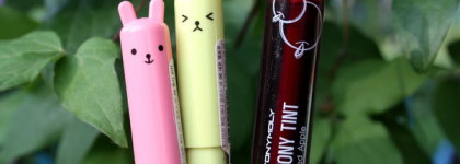 TonyMoly Petite Bunny Lip Gloss Bar Lipstick №8 и №5 и Tonymoly Tony Tint пигмент для губ и щек №2 Red Apple