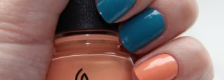 Мечты сбываются с China Glaze № 650 "Shower Together" и № 868 "Peachy Keen"