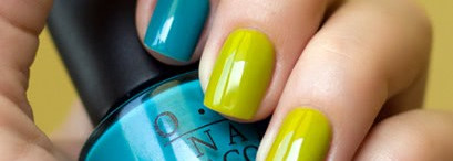 Морской маникюр с OPI "Fly" & Misa "Green With Envy"