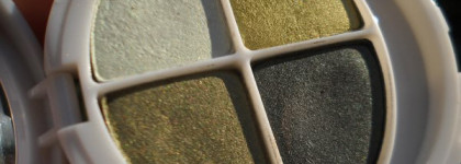 Зелень от Flormar pretty compact quartet eye shadow #P044 и Flormar quartet Eye Shadow #403