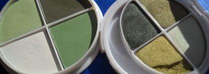 Зелень от Flormar pretty compact quartet eye shadow #P044 и Flormar quartet Eye Shadow #403