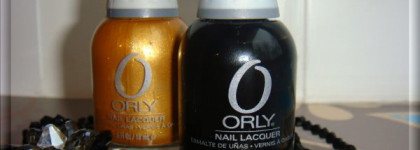 Маникюр "Золото на черном", c Orly Liquid Vinyl40484, Glitz40487, Konad m64