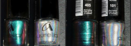 Лаки Aurelia Тон 405 "Суровая тучa" и Тон 101 "Искрящееся серебро"