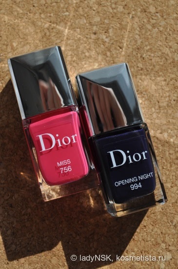 Лаки Dior Vernis Couture colour gel shine and long wear nail lacquer оттенков 756 Miss и 994 Opening night