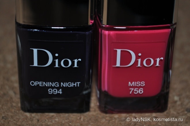 Лаки Dior Vernis Couture colour gel shine and long wear nail lacquer оттенков 756 Miss и 994 Opening night